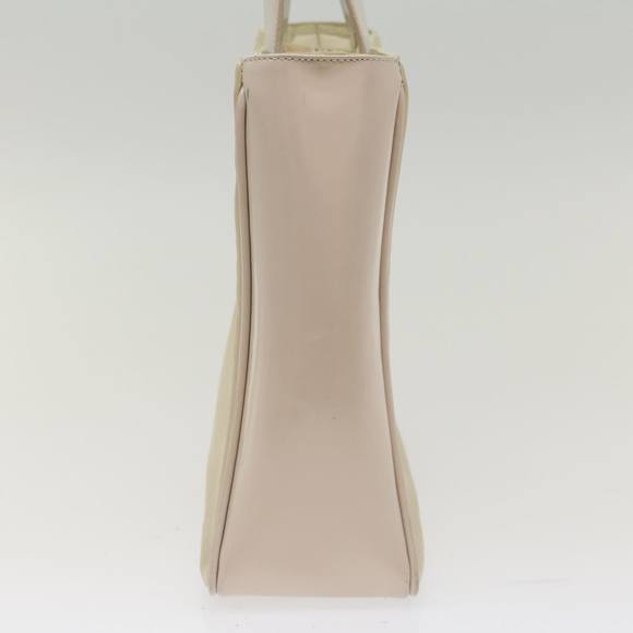 PRADA Hand Bag Nylon Leather Beige Ivory Auth 49308 - Picture 4 of 16